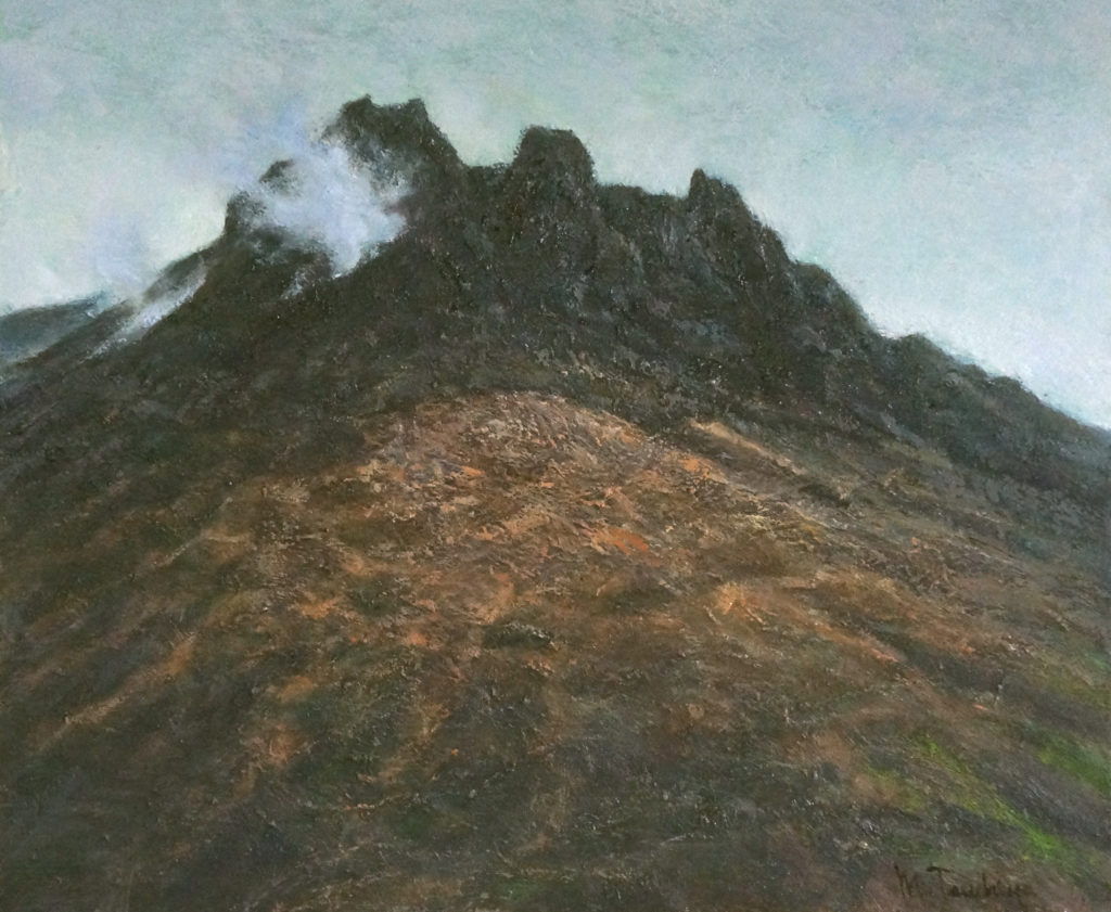 「茶臼の岩肌」F8号