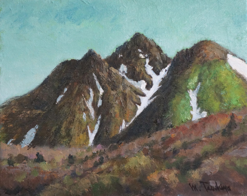 「朝日岳の残雪」F3号